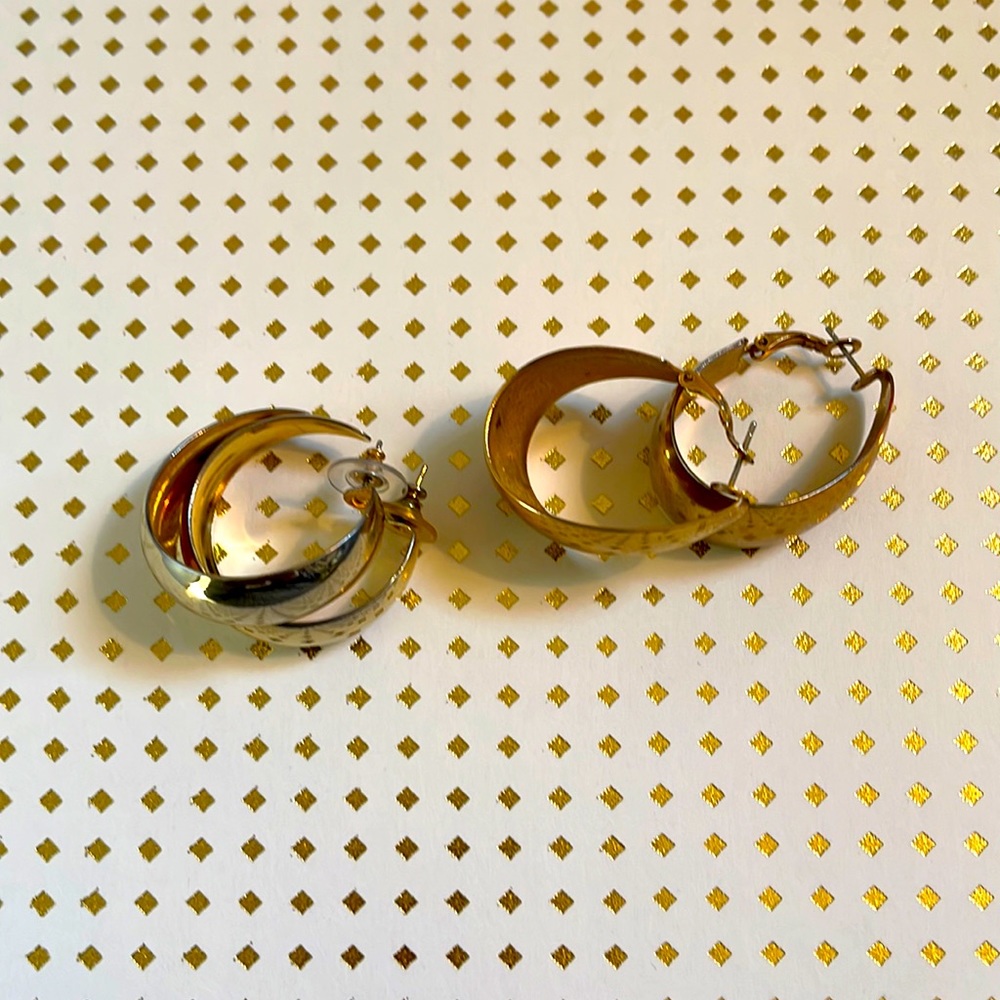Gold-tone hoop bundle / 3 for $15